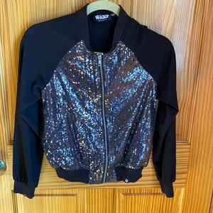 Women’s Black & Sparkle Zip Up | Size S